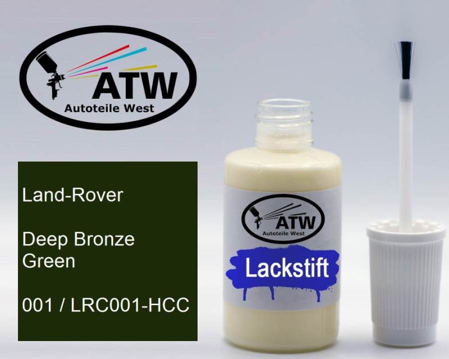 Land-Rover, Deep Bronze Green, 001 / LRC001-HCC: 20ml Lackstift, von ATW Autoteile West.